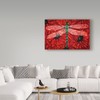 Trademark Fine Art Holly Carr 'Dragonfly And Poppies' Canvas Art, 30x47 ALI29686-C3047GG